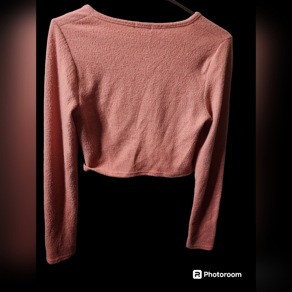 Abound Dusty rose  Long Sleeve Crop Sweater Size M - Picture 2 of 4